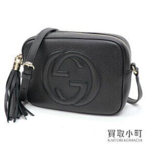 Gucci Soho Leather Disco Bag Black Tassel Interlocking GG Crossbody Fringe